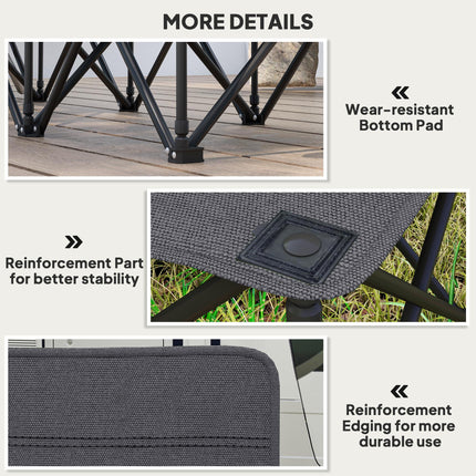 6 Seater Folding Camping Chair with Carry Bag for Outdoor Use - Charcoal Grey