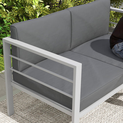 Two-Seater Aluminium Garden Sofa - Grey