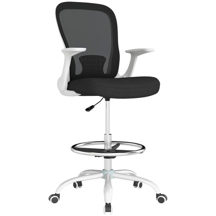 Draughtsman Chair, Mesh Drafting Chair, Ergonomic Office Chair with Flip-up Armr