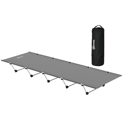 Lightweight Portable Camping Bed with Strong Aluminium Support - Dark Grey