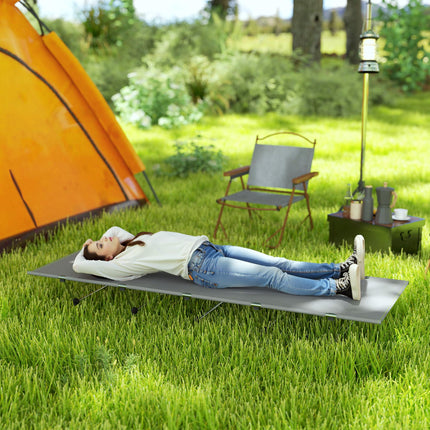 Lightweight Portable Camping Bed with Strong Aluminium Support - Dark Grey
