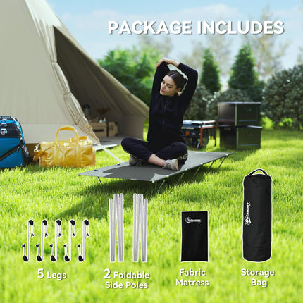 Lightweight Portable Camping Bed with Strong Aluminium Support - Dark Grey