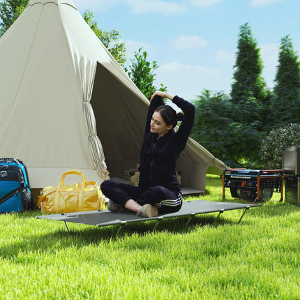 Lightweight Portable Camping Bed with Strong Aluminium Support - Dark Grey