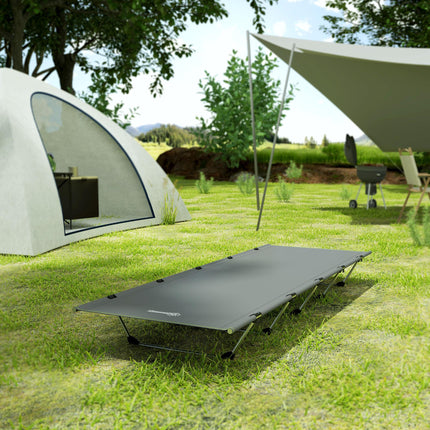 Lightweight Portable Camping Bed with Strong Aluminium Support - Dark Grey