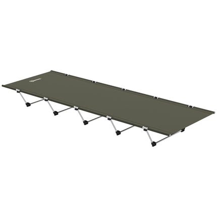 Lightweight Portable Camping Bed with Strong Aluminium Support and Carry Bag - Dark Green