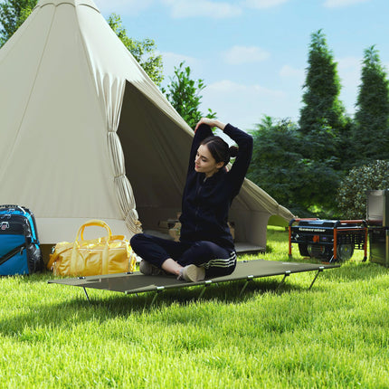 Lightweight Portable Camping Bed with Strong Aluminium Support and Carry Bag - Dark Green