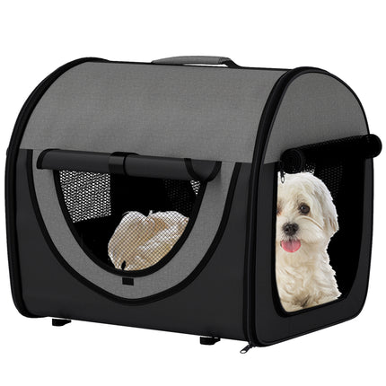 Pawhut Folding Fabric Soft Pet Crate 46Lx36Wx41H cm for Cats & Small Dogs - Black