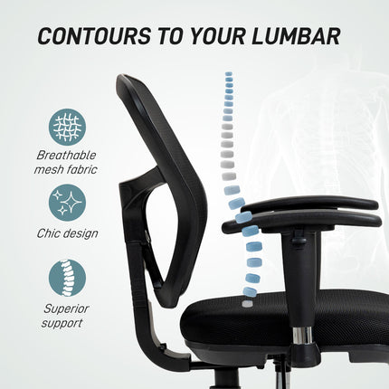 Drafting Chair with Adjustable Armrests, Ergonomic Mesh Office Chair with Lumbar
