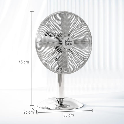 Three-Speed Oscillating Desk Fan - Silver-Tone