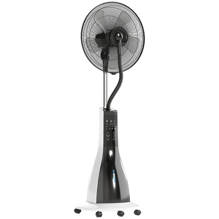 Pedestal Fan with Water Mist Spray, Spray Misting Fan with 75° Oscillation, Remote Control, Tilt Head, 3 Speeds, 3 Modes, 3 Mist, 3L Water Tank, Wheels, for Home, 125 cm