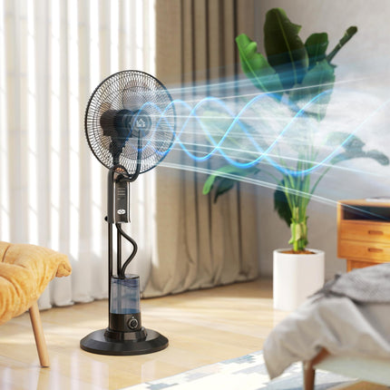 Pedestal Fan with Water Mist Spray, Spray Misting Fan with 70¬∞ Oscillation, Til