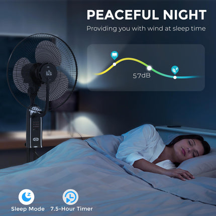 Pedestal Fan with Water Mist Spray, Spray Misting Fan with 70¬∞ Oscillation, Til