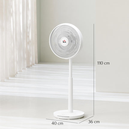 Pedestal Fan with Oscillating, Tilt, Adjustable Height, White