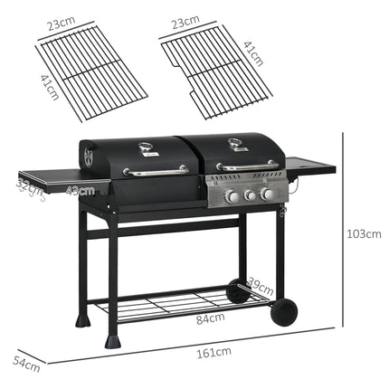 Dual Fuel 2-Burner BBQ Grill for 8-16 People - Black