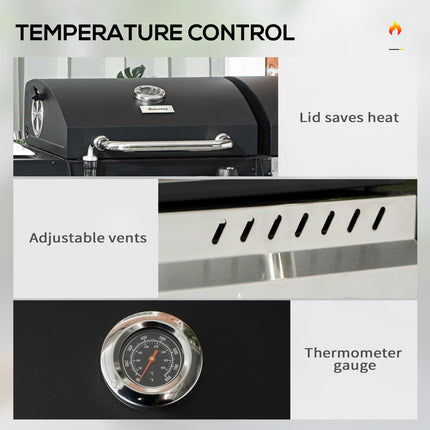 Dual Fuel 2-Burner BBQ Grill for 8-16 People - Black
