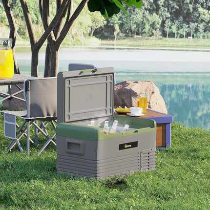 30L Portable Car Refrigerator - Light Green and Grey