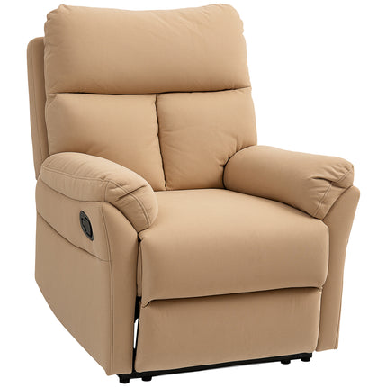 140¬∞ Manual Reclining Armchair, with Footrest - Light Brown