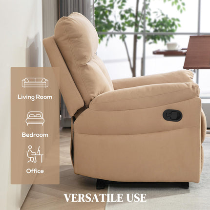 140¬∞ Manual Reclining Armchair, with Footrest - Light Brown