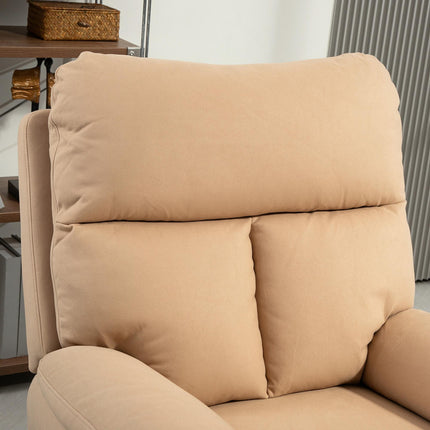 140¬∞ Manual Reclining Armchair, with Footrest - Light Brown