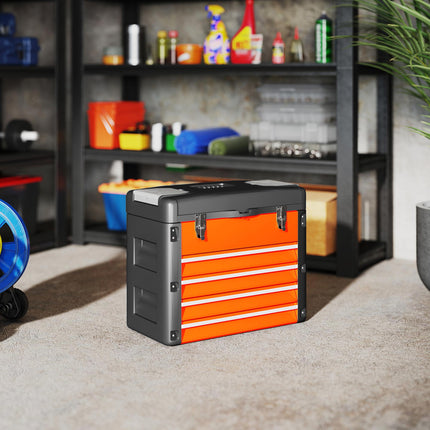 4 Drawers Large Toolbox - Orange