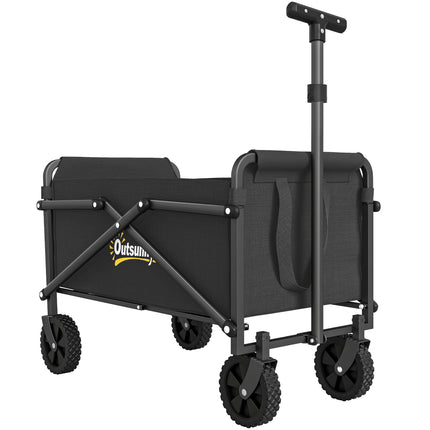 41L Folding Festival Trolley Cart with Adjustable Handle - Black