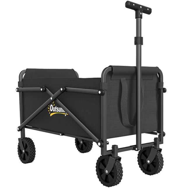 41L Folding Festival Trolley Cart with Adjustable Handle - Black
