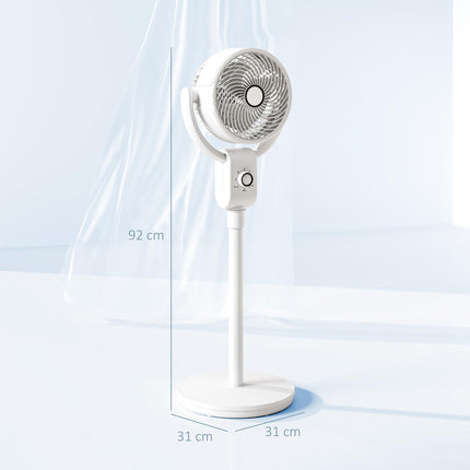 Pedestal Oscillating Air Circulation Fan with 3 Speeds - White