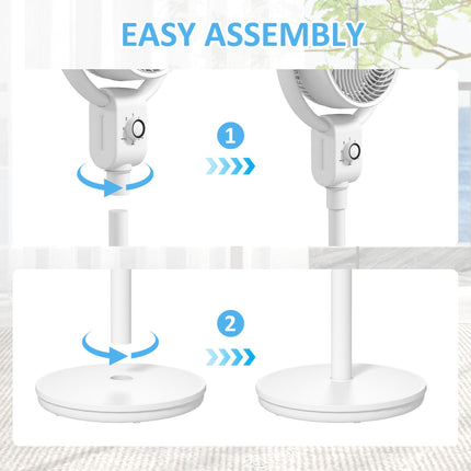 Pedestal Oscillating Air Circulation Fan with 3 Speeds - White