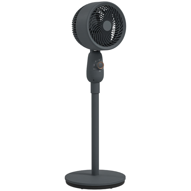 12 Inch Pedestal Fan with 3 Speeds and Oscillation for Home and Office - Grey