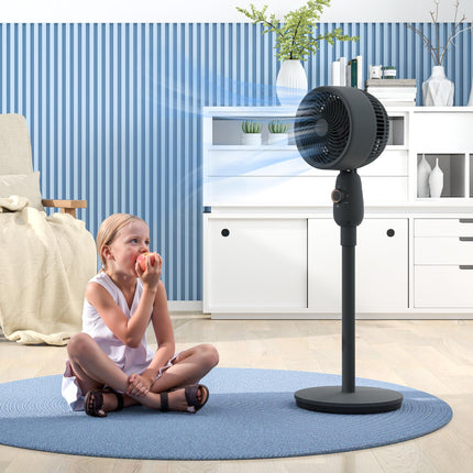 12 Inch Pedestal Fan with 3 Speeds and Oscillation for Home and Office - Grey