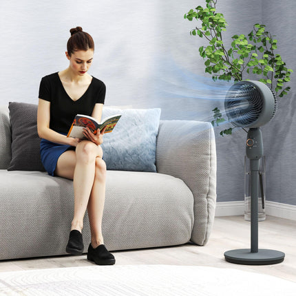 12 Inch Pedestal Fan with 3 Speeds and Oscillation for Home and Office - Grey