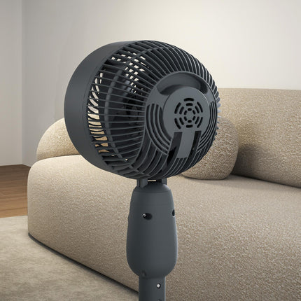 12 Inch Pedestal Fan with 3 Speeds and Oscillation for Home and Office - Grey