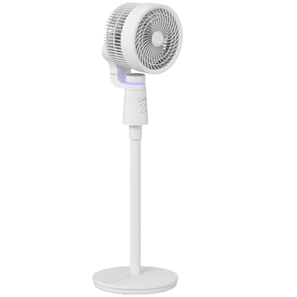 Pedestal Air Circulation Fan with Oscillation and Light Off - White