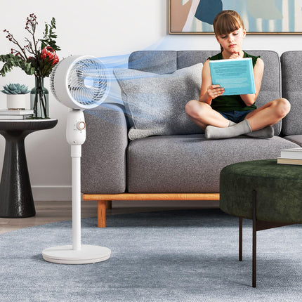 12 Inch Pedestal Fan with 3 Speeds and Oscillation for Home and Office - White