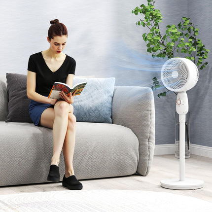 12 Inch Pedestal Fan with 3 Speeds and Oscillation for Home and Office - White