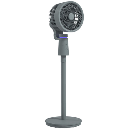 Pedestal Air Circulation Fan with Oscillation and Light Off Function - Grey