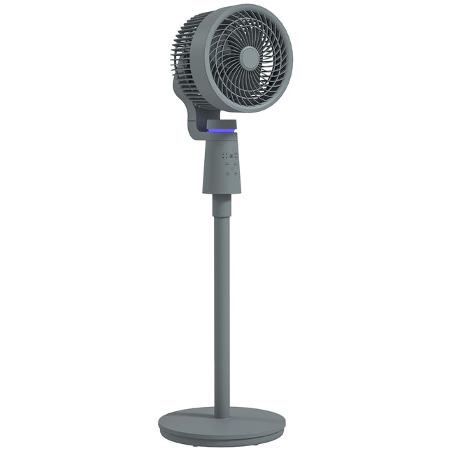 Pedestal Air Circulation Fan with Oscillation and Light Off Function - Grey