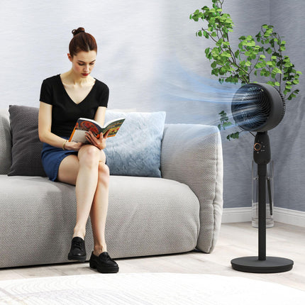 12 Inch Pedestal Fan with 3 Speeds and Oscillation for Home and Office - Black