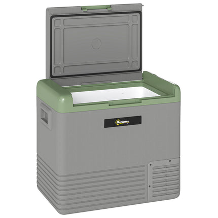 50L Portable Car Refrigerator - Light Green and Grey