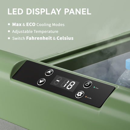 50L Portable Car Refrigerator - Light Green and Grey