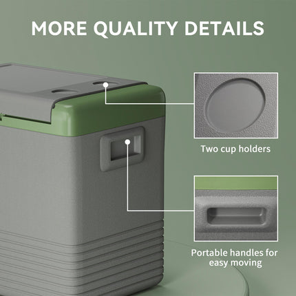 50L Portable Car Refrigerator - Light Green and Grey