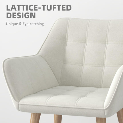 Set of 2 Accent Chair, Arm Chair with Slanted Back, Thick Padding and Rubber Woo