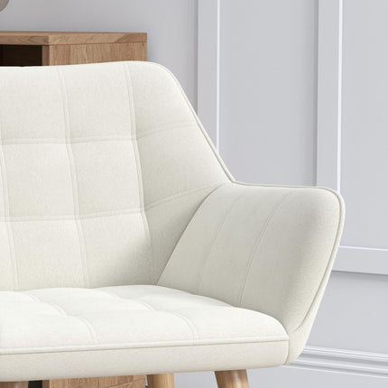 Set of 2 Accent Chair, Arm Chair with Slanted Back, Thick Padding and Rubber Woo