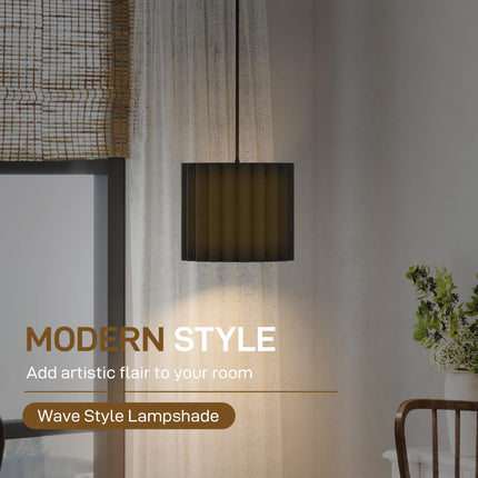 Linen Pendant Light, Bedside Ceiling Lamps with E27 Bulb, Modern Hanging Lights for Living Room, Bedroom, Kitchen, Hallway, Black
