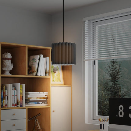 Linen Pendant Light, Bedside Ceiling Lamps with E27 Bulb, Modern Hanging Lights for Living Room, Bedroom, Kitchen, Hallway, Black