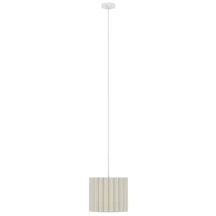 Linen Pendant Light, Bedside Ceiling Lamps with E27 Bulb, Modern Hanging Lights for Living Room, Bedroom, Kitchen, Hallway, White