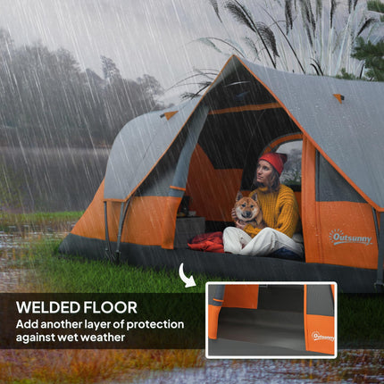 5-6 Man Dome Camping Tent - Orange