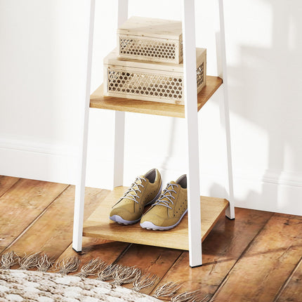 Compact Freestanding Coat Rack - White/Oak