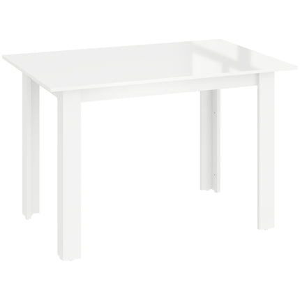Extendable Rectangular Dining Table 120-160 x 70cm Seats 4-6 - High Gloss White