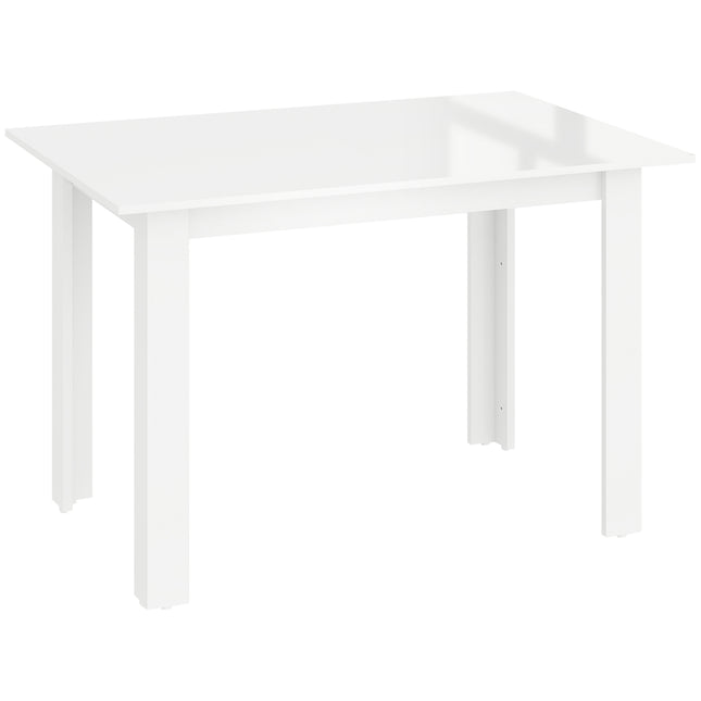 Extendable Rectangular Dining Table 120-160 x 70cm Seats 4-6 - High Gloss White